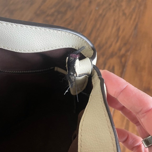 White Monogram Perforated Leather Shoulder Bag - Picture 13 of 14